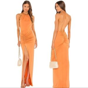 Michael Costello X Revolve Addison Dress in Tangerine Size Small